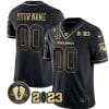 Custom Georgia Bulldogs Jersey Name and Number Football 2023 Vince Dooley Patch Black Gold All Stitched