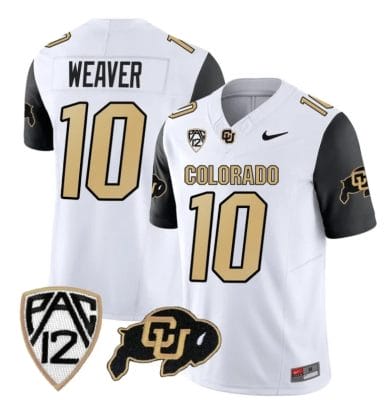 Colorado Buffaloes Xavier Weaver Jersey #10 Vapor Limited College Football All Stitched Black Sleeves
