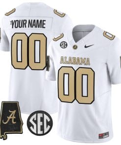 Custom Alabama Jersey Name and Number Vapor Limited Alabama Map V2 White All Stitched