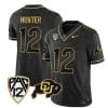 Colorado Buffaloes Travis Hunter Jersey #12 Vapor Gold Limited All Stitched Black Gold