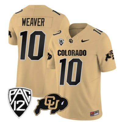 Colorado Buffaloes Xavier Weaver Jersey #10 Vapor Limited College Football All Stitched Gold
