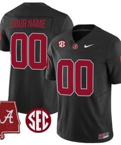 Custom Alabama Jersey Name and Number Vapor Limited Alabama Map Black All Stitched