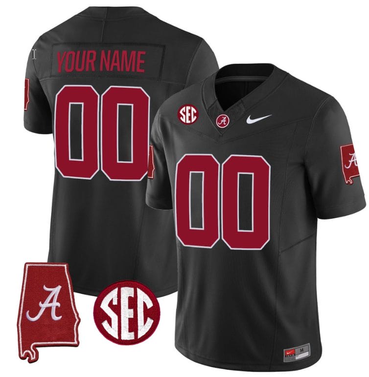 Custom Alabama Jersey Name and Number Vapor Limited Alabama Map Black All Stitched 1 Custom Alabama Jersey Name and Number Vapor Limited Alabama Map Black All Stitched