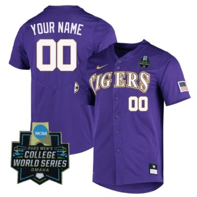 Custom Lsu Tigers Jersey Name and Number World Series 2023 College Baseball Stitched Purple