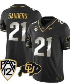 Colorado Buffaloes Shilo Sanders Jersey #21 Vapor Gold Limited All Stitched Black Limited