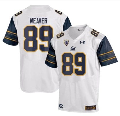 Cal Bears Evan Weaver Jersey #89 College Football 2023 Stitched White