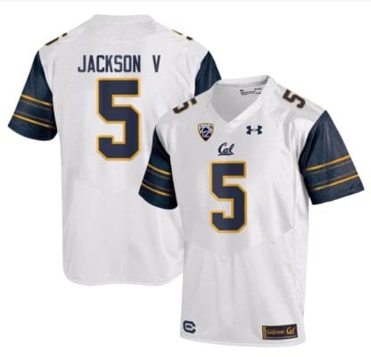 Cal Bears Jackson V Jersey #5 College Football 2023 Stitched White