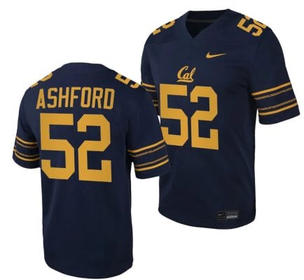 Cal Bears NIL Zurich Ashford Jersey #52 College Football Game 2023 Black