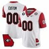 Custom Georgia Bulldogs Jersey Name and Number Color Sleeve All Stitched – White