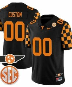Custom Tennessee Volunteers Jersey Name and Number “Checkerboard” College Football Stitched – Black