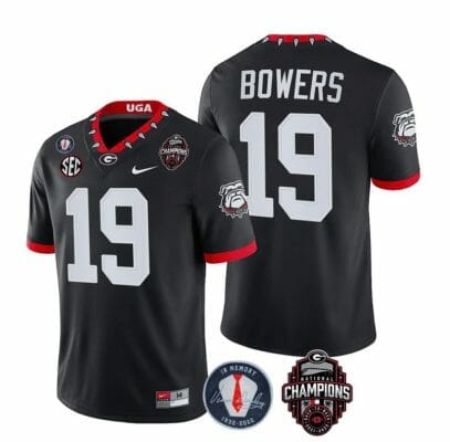 Georgia Bulldogs Brock Bowers Jersey #19 - Back To Back National Champions College Football Black