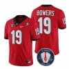 Georgia Bulldogs Brock Bowers Jersey #19 Honoring Vince Dooley Patch – All Stitched Red