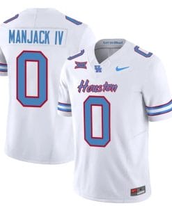 Houston Cougars Oilers Manjack IV Jersey #0 Inspired Vapor College Football 2023 All Stitched White