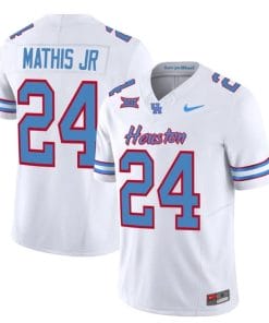 Houston Cougars Oilers Tony Mathis Jr Jersey #24 Inspired Vapor College Football 2023 All Stitched White