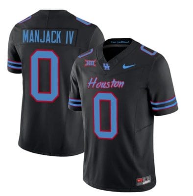 Houston Cougars Oilers Manjack IV Jersey #0 Inspired Vapor College Football 2023 All Stitched Black
