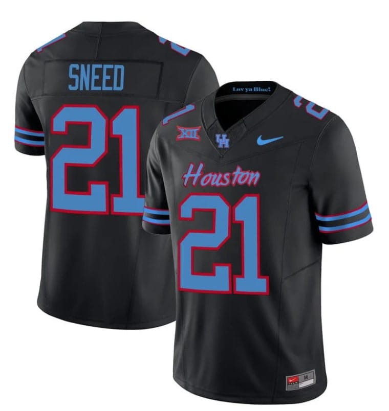 Houston Cougars Oilers Stacy Sneed Jersey #21 Inspired Vapor College Football 2023 All Stitched Black 1 Houston Cougars Oilers Stacy Sneed Jersey #21 Inspired Vapor College Football 2023 All Stitched Black