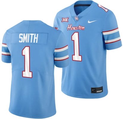 Houston Cougars Oilers Themed #1 Donovan Smith Jersey NCAA Football Blue