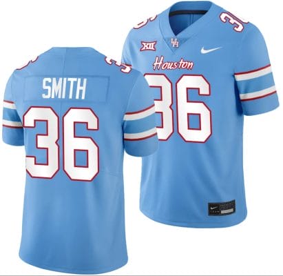 Houston Cougars Oilers Themed #36 Sherman Smith Jersey NCAA Football Blue