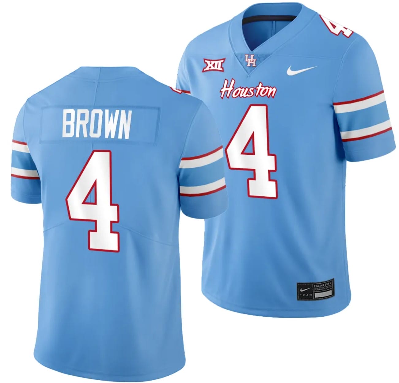 Houston Cougars Oilers Themed #4 Samuel Brown Jersey NCAA Football Blue 1 Houston Cougars Oilers Themed #4 Samuel Brown Jersey NCAA Football Blue
