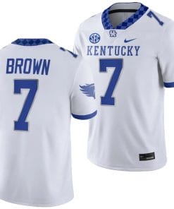 Kentucky Wildcats Barion Brown Jersey #7 College Football Game 2023 White
