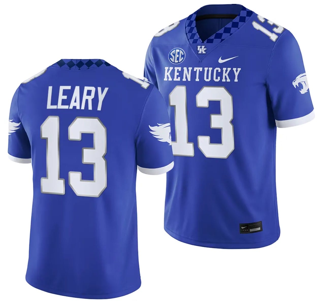 Kentucky Wildcats Devin Leary Jersey #13 College Football Game 2023 Blue 1 Kentucky Wildcats Devin Leary Jersey #13 College Football Game 2023 Blue