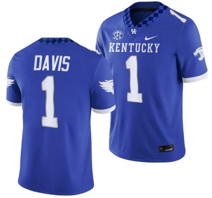 Kentucky Wildcats Ray Davis Jersey #1 College Football Game 2023 Blue