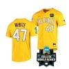 Lsu Tigers Tommy White Jersey #47 World Series 2023 College Baseball Stitched Yellow 3 Lsu Tigers Tommy White Jersey #47 World Series 2023 College Baseball Stitched Yellow