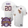 Lsu Tigers Paul Skenes Jersey #20 National Champions NCAA College Baseball Stitched White 4 Lsu Tigers Paul Skenes Jersey #20 National Champions NCAA College Baseball Stitched White