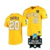 Lsu Tigers Paul Skenes Jersey #20 World Series 2023 NCAA College Baseball Stitched Yellow