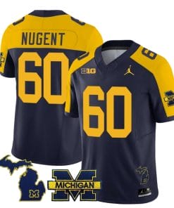 Michigan Wolverines Drake Nugent Jersey #60 Special College Football 2023 Stitched Navy Alternate