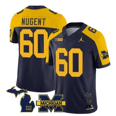 Michigan Wolverines Drake Nugent Jersey #60 Special College Football 2023 Stitched Navy Alternate 8 Michigan Wolverines Drake Nugent Jersey #60 Special College Football 2023 Stitched Navy Alternate