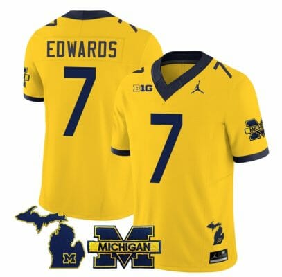 Michigan Wolverines Donovan Edwards Jersey #7 Special College Football 2023 Stitched Maize