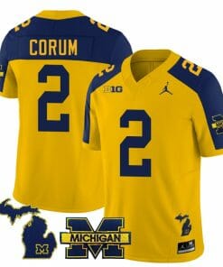 Michigan Wolverines Blake Corum Jersey Special #2 College Football 2023 Stitched Maize Alternate