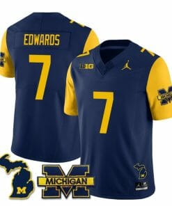 Michigan Wolverines Donovan Edwards Jersey #7 Special College Football 2023 Stitched Maize Sleeves