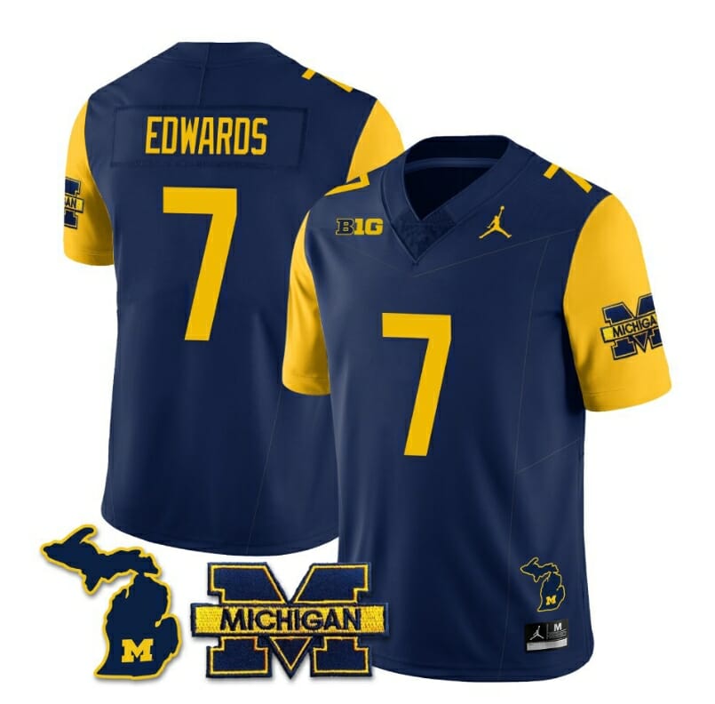 Michigan Wolverines Donovan Edwards Jersey #7 Special College Football 2023 Stitched Maize Sleeves 1 Michigan Wolverines Donovan Edwards Jersey #7 Special College Football 2023 Stitched Maize Sleeves