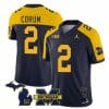 Michigan Wolverines Blake Corum Jersey Special #2 College Football 2023 Stitched Navy Alternate