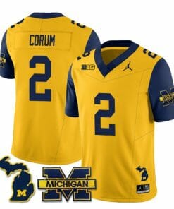 Michigan Wolverines Blake Corum Jersey Special #2 College Football 2023 Stitched Navy Sleeves
