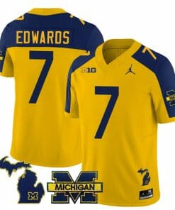 Michigan Wolverines Donovan Edwards Jersey #7 Special College Football 2023 Stitched Maize Alternate