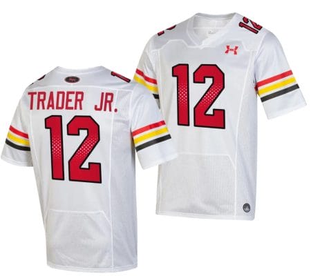 Maryland Terrapins Dante Trader Jr Jersey #12 College Football Game Throwback 2023 White