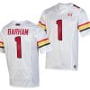 Maryland Terrapins Jaishawn Barham Jersey #1 College Football Game Throwback 2023 White