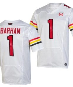 Maryland Terrapins Jaishawn Barham Jersey #1 College Football Game Throwback 2023 White