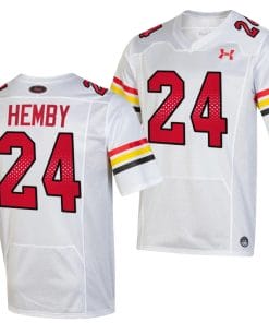 Maryland Terrapins Roman Hemby Jersey #24 College Football Game Throwback 2023 White