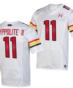 Maryland Terrapins Ruben Hyppolite II Jersey #11 College Football Game Throwback 2023 White