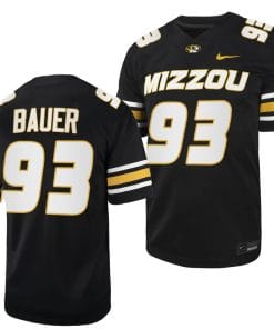 Missouri Tigers #93 Luke Bauer Jersey NCAA College Football 2023 Black