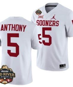 Oklahoma Sooners Andrel Anthony Jersey #5 2023 Allstate Red River Rivalry White Football