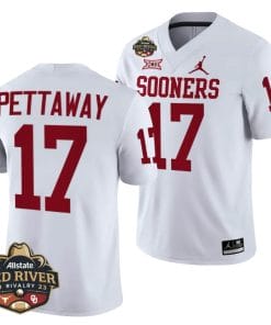 Oklahoma Sooners Aquaize Pettaway Jersey #17 2023 Allstate Red River Rivalry White Football