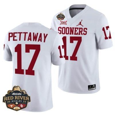 Oklahoma Sooners Aquaize Pettaway Jersey #17 2023 Allstate Red River Rivalry White Football