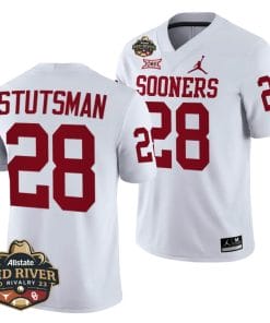 Oklahoma Sooners Danny Stutsman Jersey #28 2023 Allstate Red River Rivalry White Football