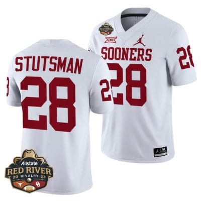 Oklahoma Sooners Danny Stutsman Jersey #28 2023 Allstate Red River Rivalry White Football