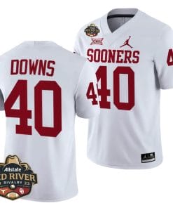 Oklahoma Sooners Ethan Downs Jersey #40 2023 Allstate Red River Rivalry White Football